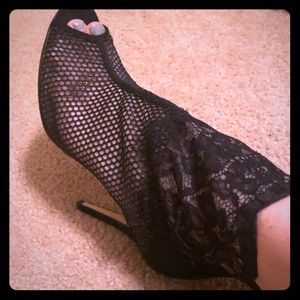 Chinese Laundry peep toe, black lace bootie.